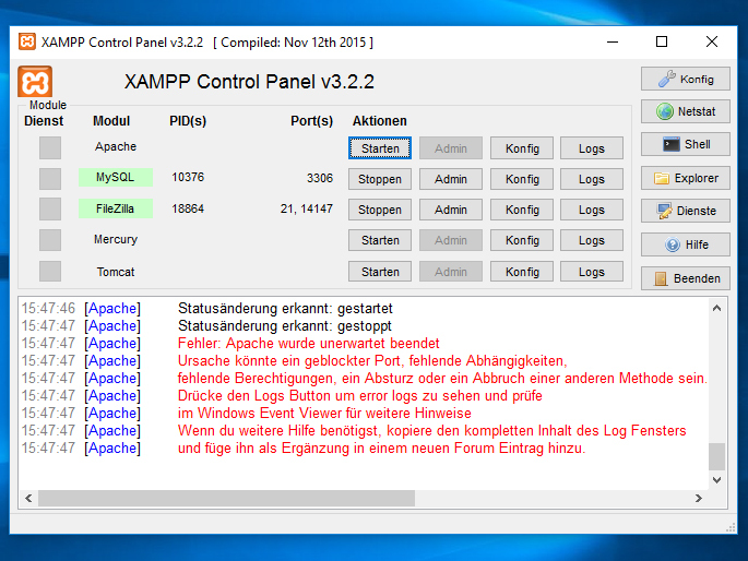 Xampp Control Panel V3.0.12
